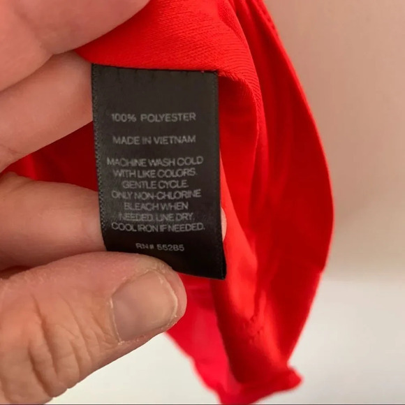 Express Red Grecian Neck Dress Party Size 0 Flirty Fun Holiday - Picture 7 of 8